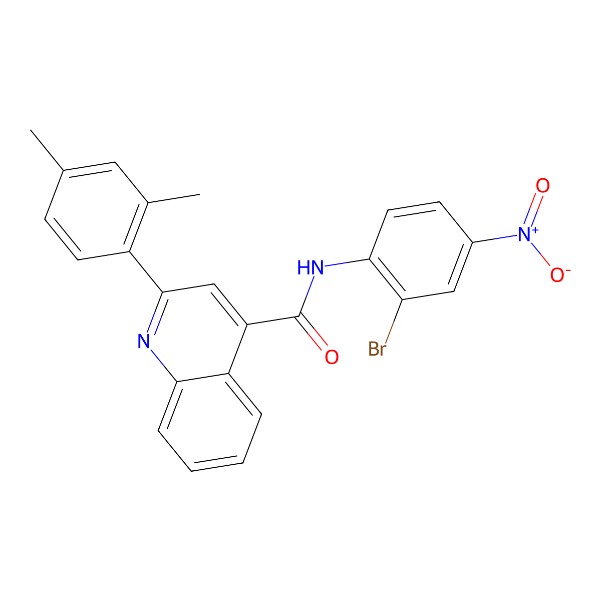 N-(2-bromo-4-nitrophenyl)-2-(2,4-dimethylphenyl)quinoline-4-carboxamide molecular structure, CAS 313386-44-6