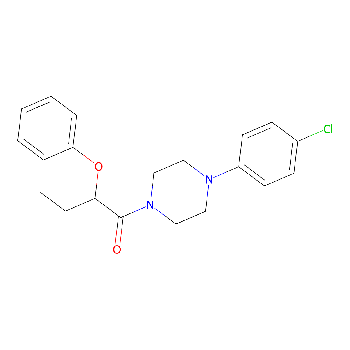 1-[4-(4-Chlorophenyl)piperazin-1-yl]-2-phenoxybutan-1-one molecular structure, CAS 313386-61-7
