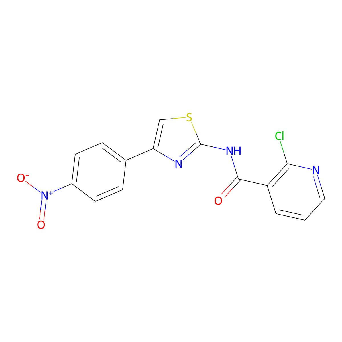 2-chloro-N-[4-(4-nitrophenyl)-1,3-thiazol-2-yl]pyridine-3-carboxamide molecular structure, CAS 313386-76-4