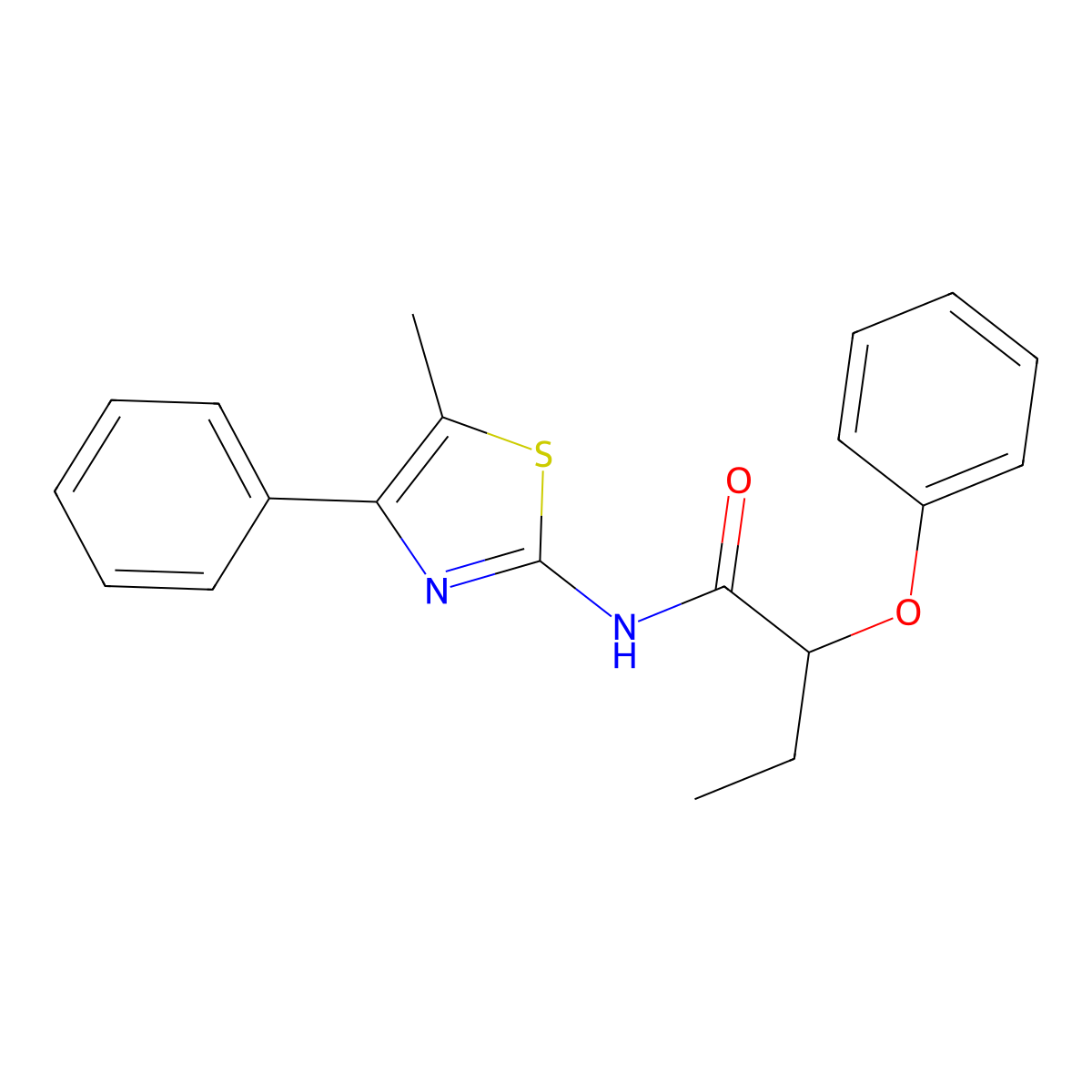 N-(5-methyl-4-phenyl-1,3-thiazol-2-yl)-2-phenoxybutanamide molecular structure, CAS 313387-08-5