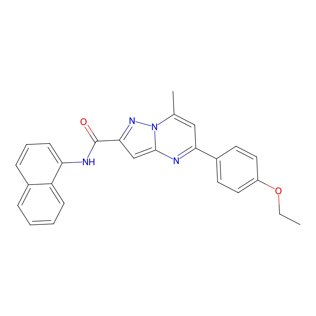 5-(4-ethoxyphenyl)-7-methyl-N-(1-naphthyl)pyrazolo[1,5-a]pyrimidine-2-carboxamide molecular structure, CAS 313387-66-5