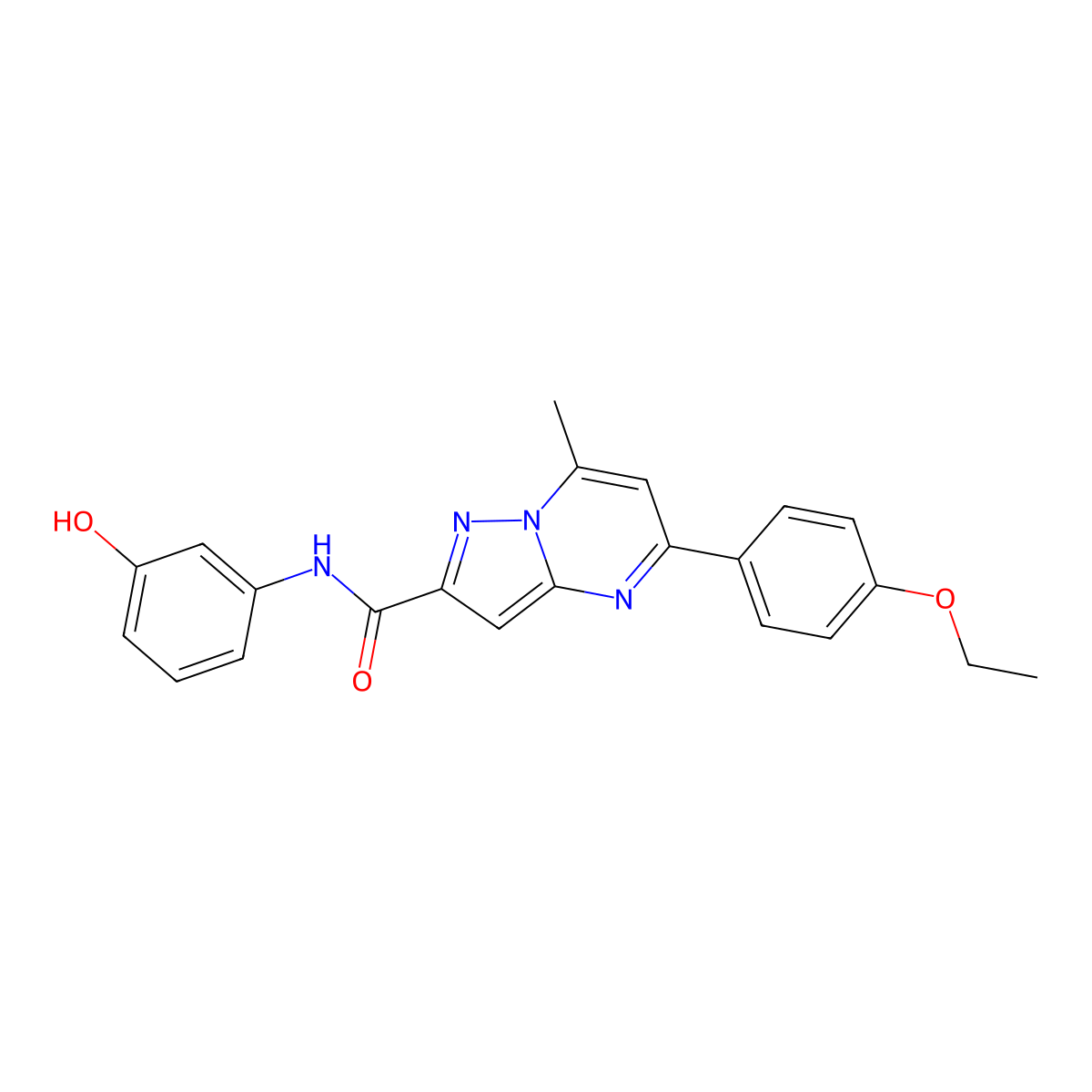5-(4-ethoxyphenyl)-N-(3-hydroxyphenyl)-7-methylpyrazolo[1,5-a]pyrimidine-2-carboxamide molecular structure, CAS 313387-68-7