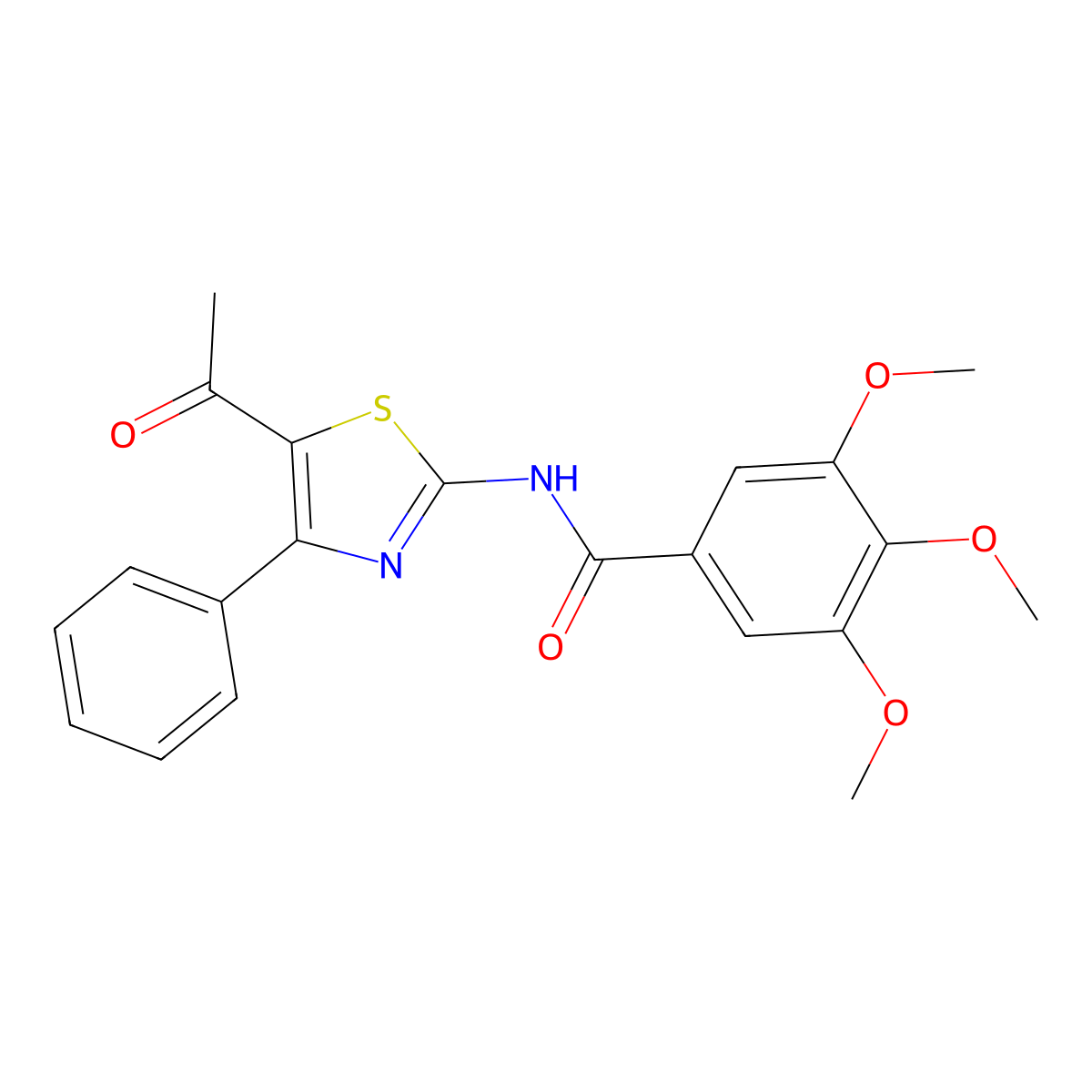 N-(5-acetyl-4-phenyl-1,3-thiazol-2-yl)-3,4,5-trimethoxybenzamide molecular structure, CAS 313391-59-2