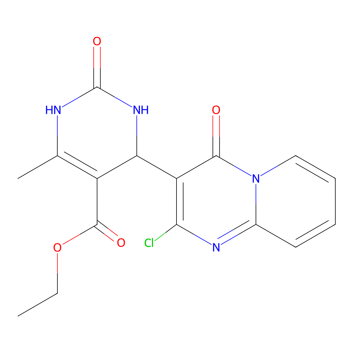 ethyl 4-(2-chloro-4-oxo-4H-pyrido[1,2-a]pyrimidin-3-yl)-6-methyl-2-oxo-1,2,3,4-tetrahydropyrimidine-5-carboxylate molecular structure, CAS 313391-78-5