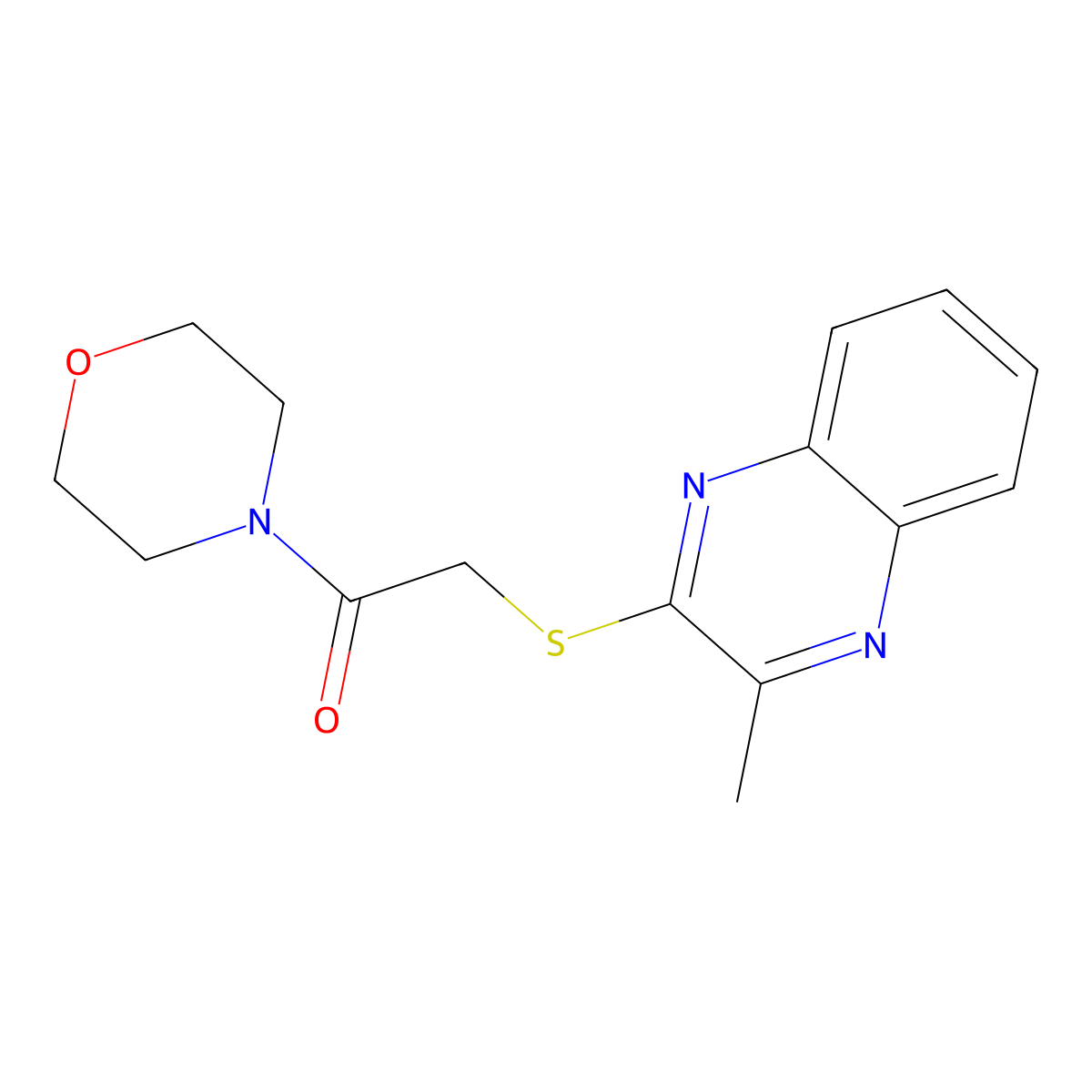 2-(3-Methylquinoxalin-2-ylthio)-1-morpholin-4-ylethan-1-one molecular structure, CAS 313391-79-6