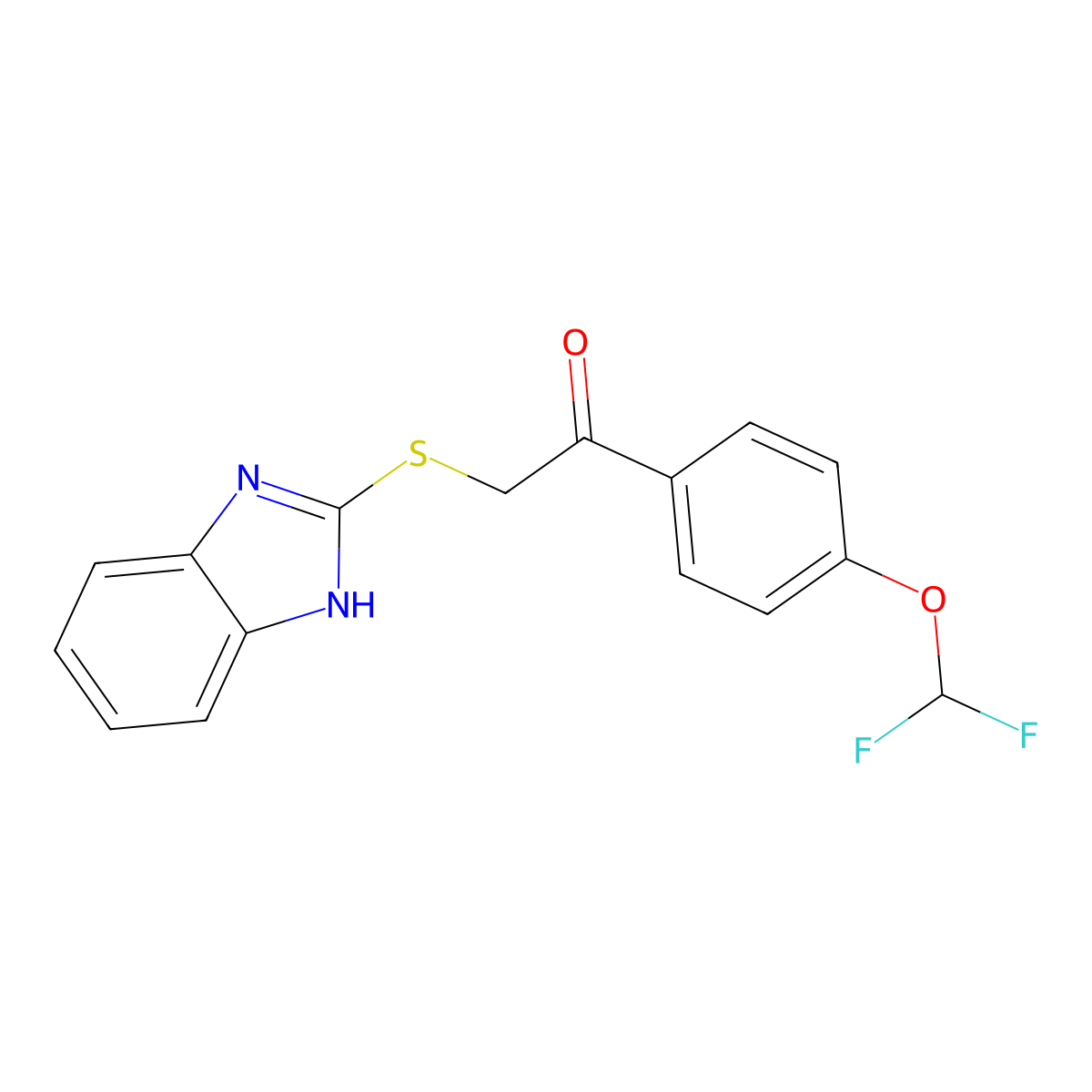 2-(1H-benzimidazol-2-ylsulfanyl)-1-[4-(difluoromethoxy)phenyl]ethanone molecular structure, CAS 313391-89-8