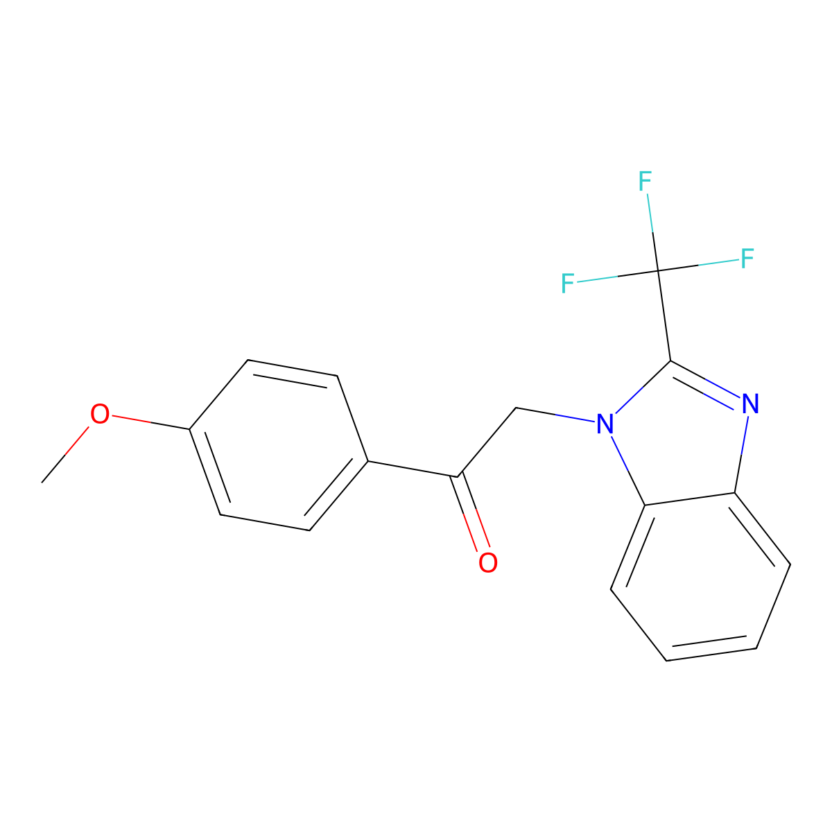 1-(4-Methoxyphenyl)-2-[2-(trifluoromethyl)benzimidazolyl]ethan-1-one molecular structure, CAS 313391-93-4