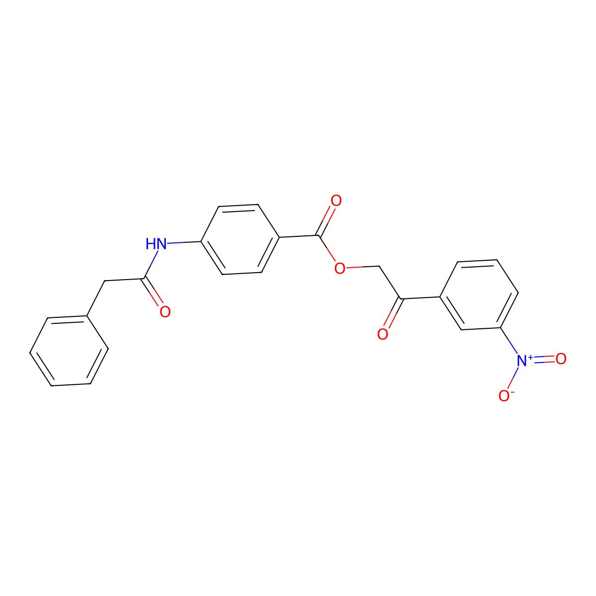 2-(3-Nitrophenyl)-2-oxoethyl 4-[(phenylacetyl)amino]benzoate molecular structure, CAS 313392-06-2