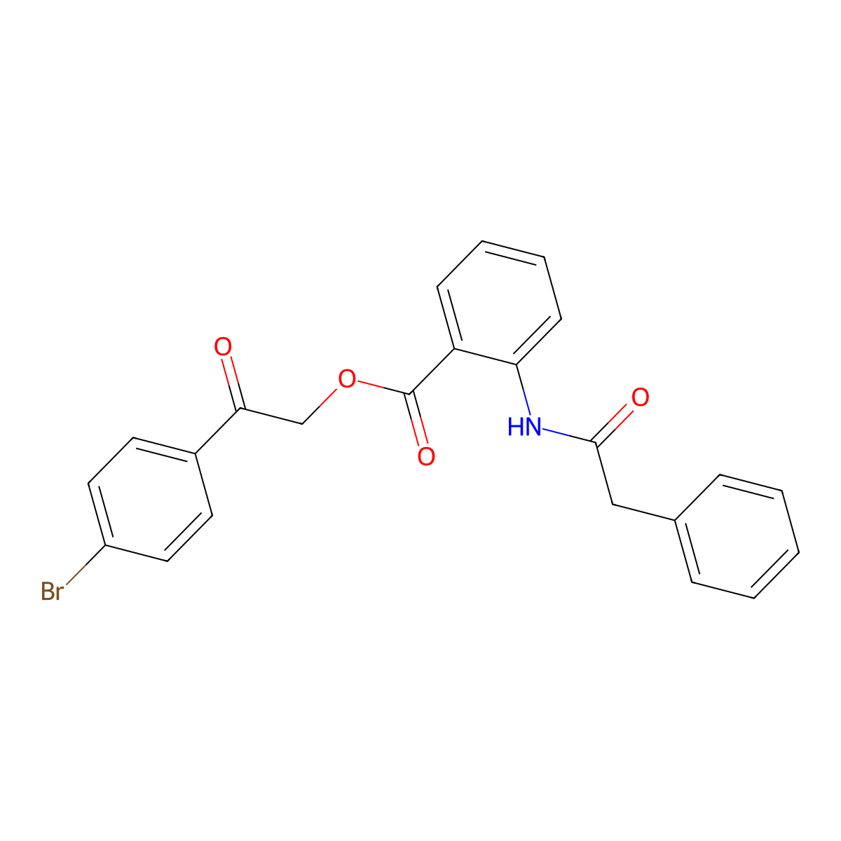 2-(4-Bromophenyl)-2-oxoethyl 2-[(phenylacetyl)amino]benzoate molecular structure, CAS 313392-08-4
