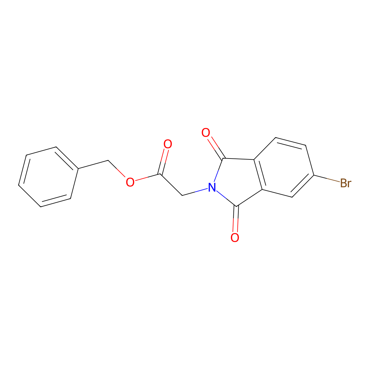 Benzyl 2-(5-bromo-1,3-dioxoisoindol-2-yl)acetate molecular structure, CAS 313392-10-8