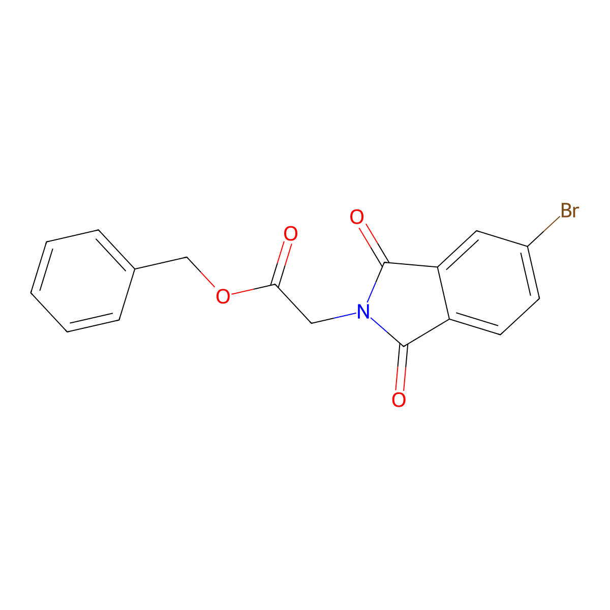 Benzyl 2-(5-bromo-1,3-dioxoisoindol-2-yl)acetate molecular structure, CAS 313392-10-8