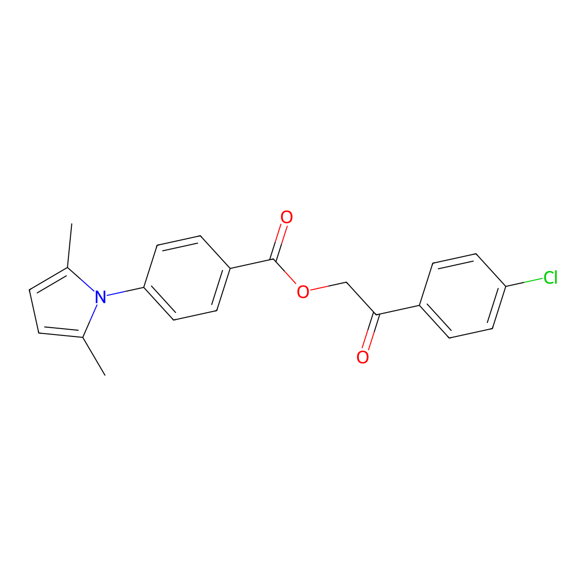 2-(4-chlorophenyl)-2-oxoethyl 4-(2,5-dimethyl-1H-pyrrol-1-yl)benzoate molecular structure, CAS 313392-16-4