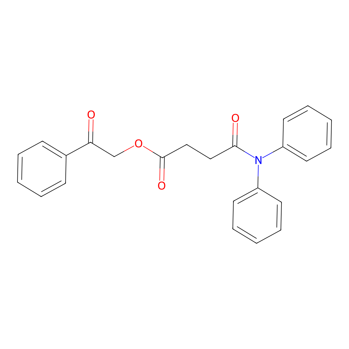 2-Oxo-2-phenylethyl 4-(diphenylamino)-4-oxobutanoate molecular structure, CAS 313392-19-7
