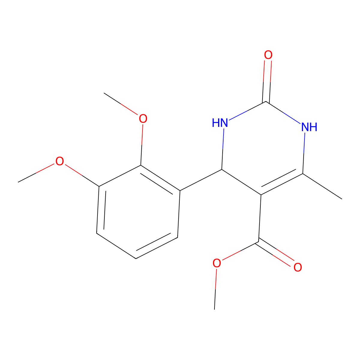 Methyl 4-(2,3-dimethoxyphenyl)-6-methyl-2-oxo-1,2,3,4-tetrahydropyrimidine-5-carboxylate molecular structure, CAS 313392-23-3