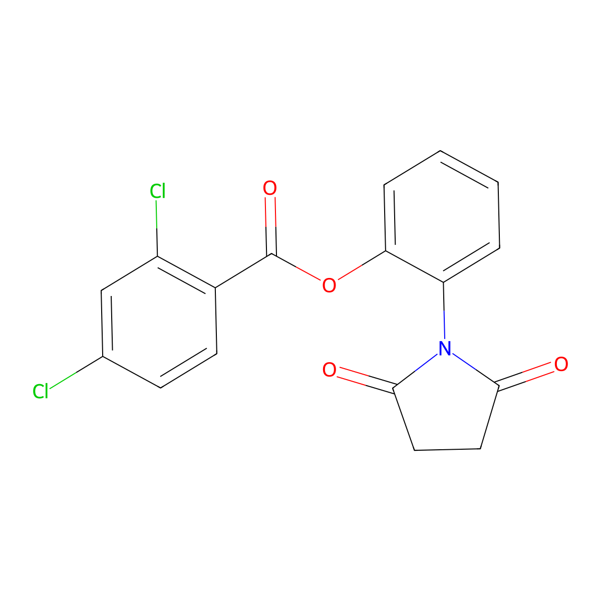 2-(2,5-Dioxo-1-pyrrolidinyl)phenyl 2,4-dichlorobenzoate molecular structure, CAS 313392-42-6