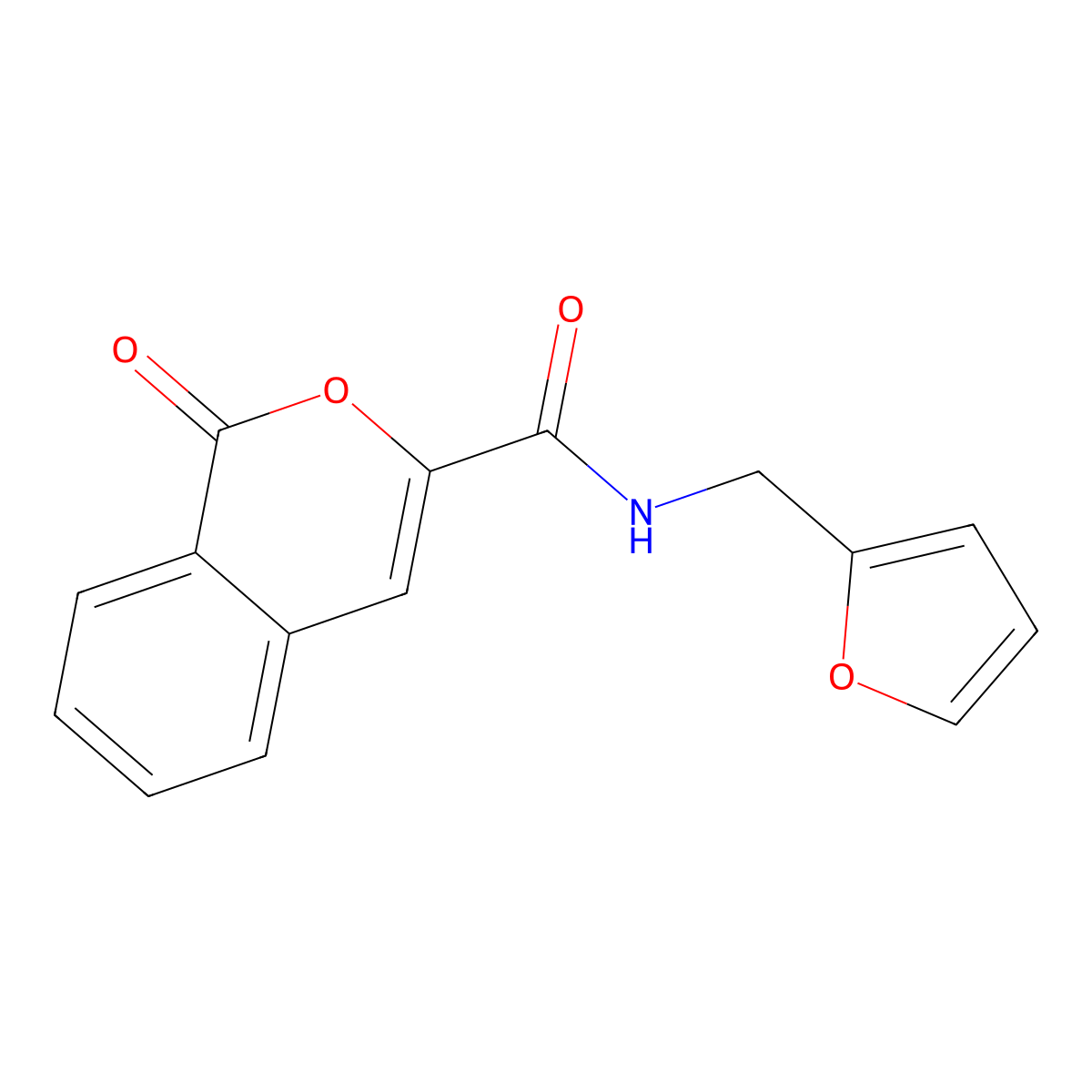 N-(2-furylmethyl)-1-oxo-1H-isochromene-3-carboxamide molecular structure, CAS 313392-84-6