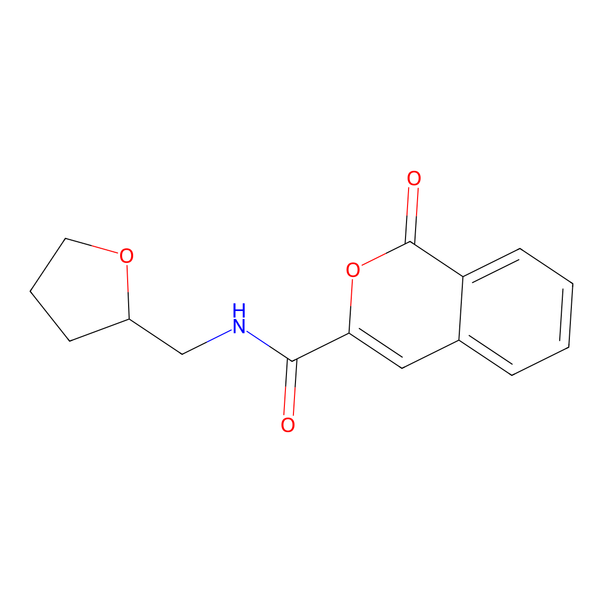 1-oxo-N-[(oxolan-2-yl)methyl]-1H-isochromene-3-carboxamide molecular structure, CAS 313392-91-5