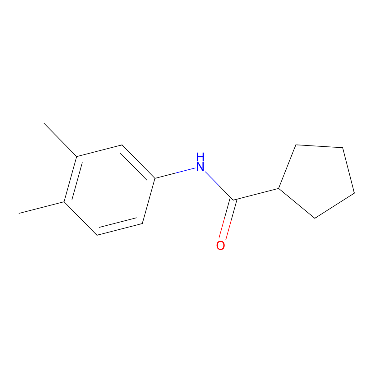 N-(3,4-dimethylphenyl)cyclopentanecarboxamide molecular structure, CAS 313392-92-6