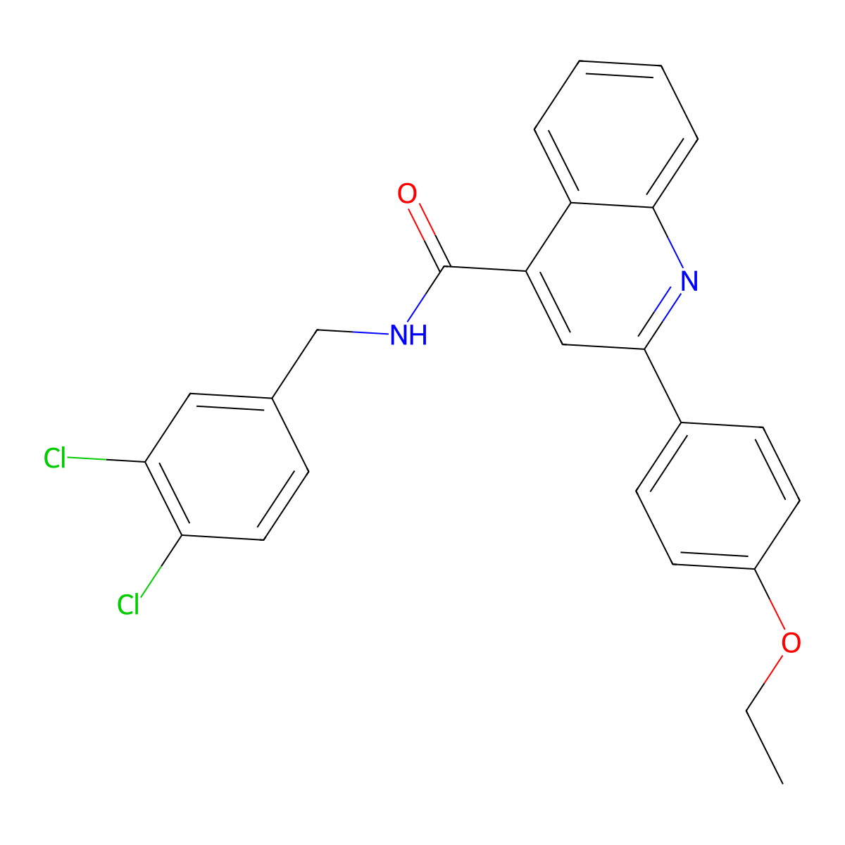 N-[(3,4-dichlorophenyl)methyl]-2-(4-ethoxyphenyl)quinoline-4-carboxamide molecular structure, CAS 313393-18-9