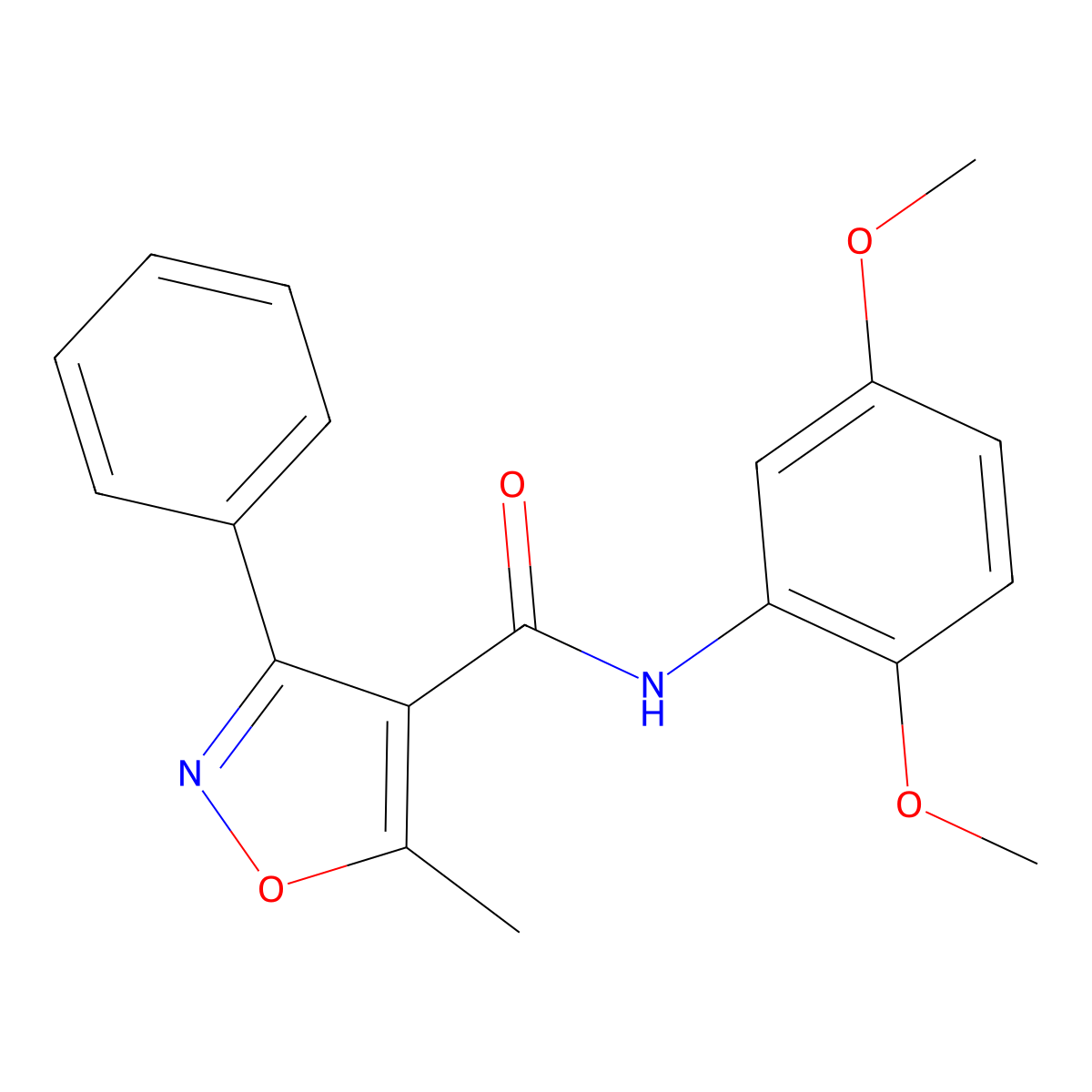 N-(2,5-dimethoxyphenyl)-5-methyl-3-phenyl-1,2-oxazole-4-carboxamide molecular structure, CAS 313393-25-8