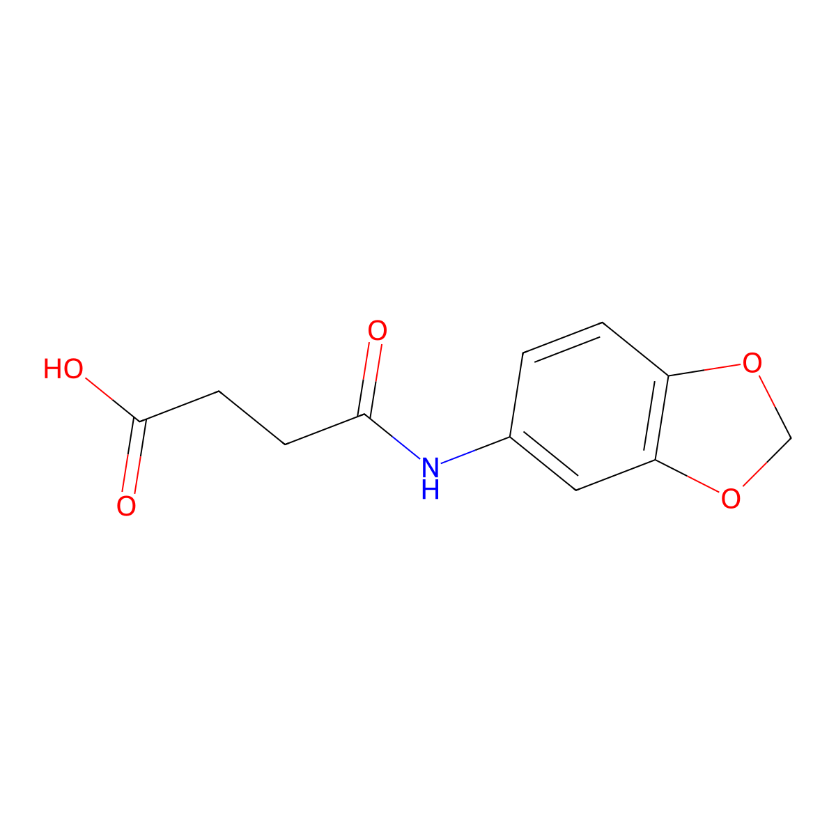 N-Benzo[1,3]dioxol-5-yl-succinamic acid molecular structure, CAS 313393-56-5