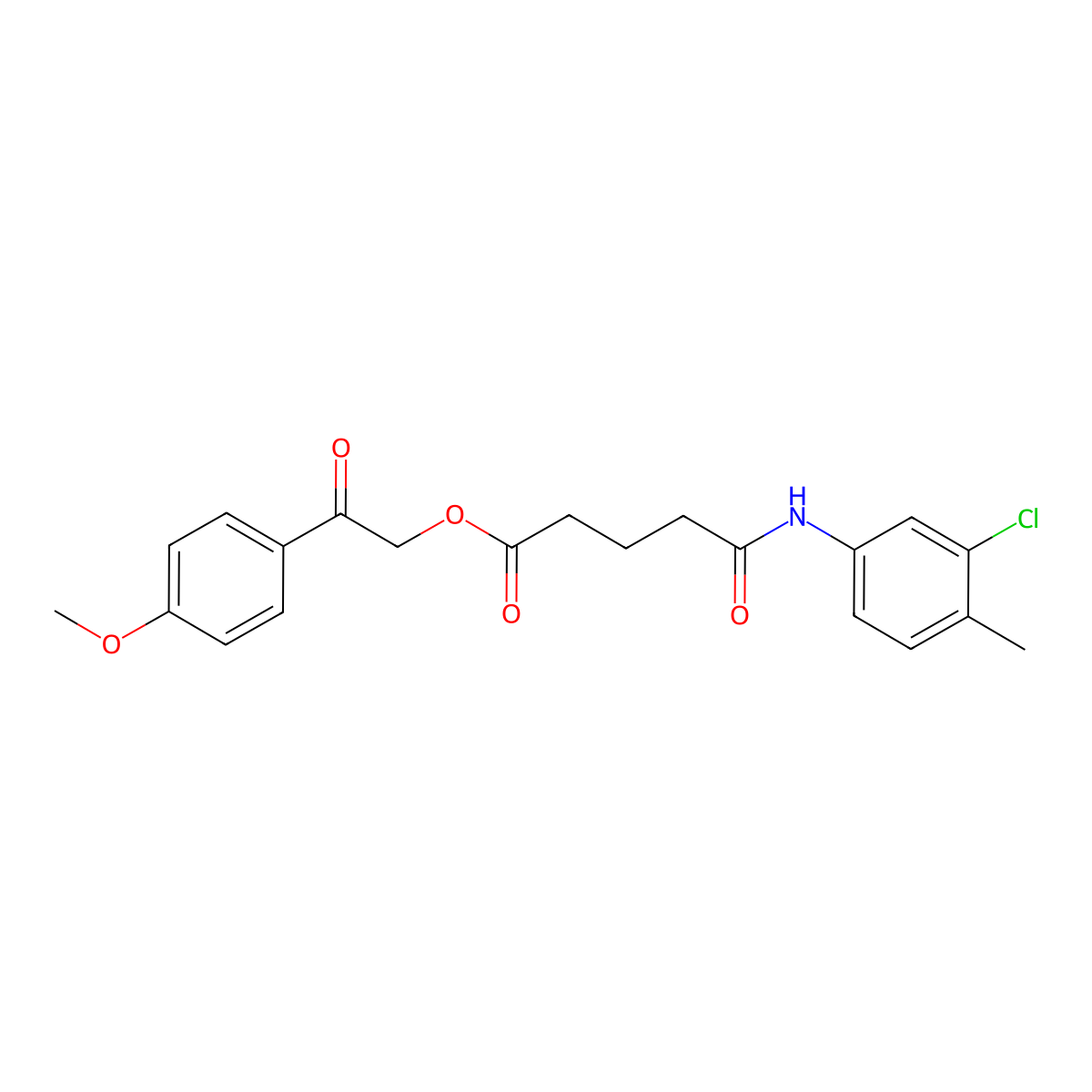 2-(4-Methoxyphenyl)-2-oxoethyl 5-(3-chloro-4-methylanilino)-5-oxopentanoate molecular structure, CAS 313393-59-8
