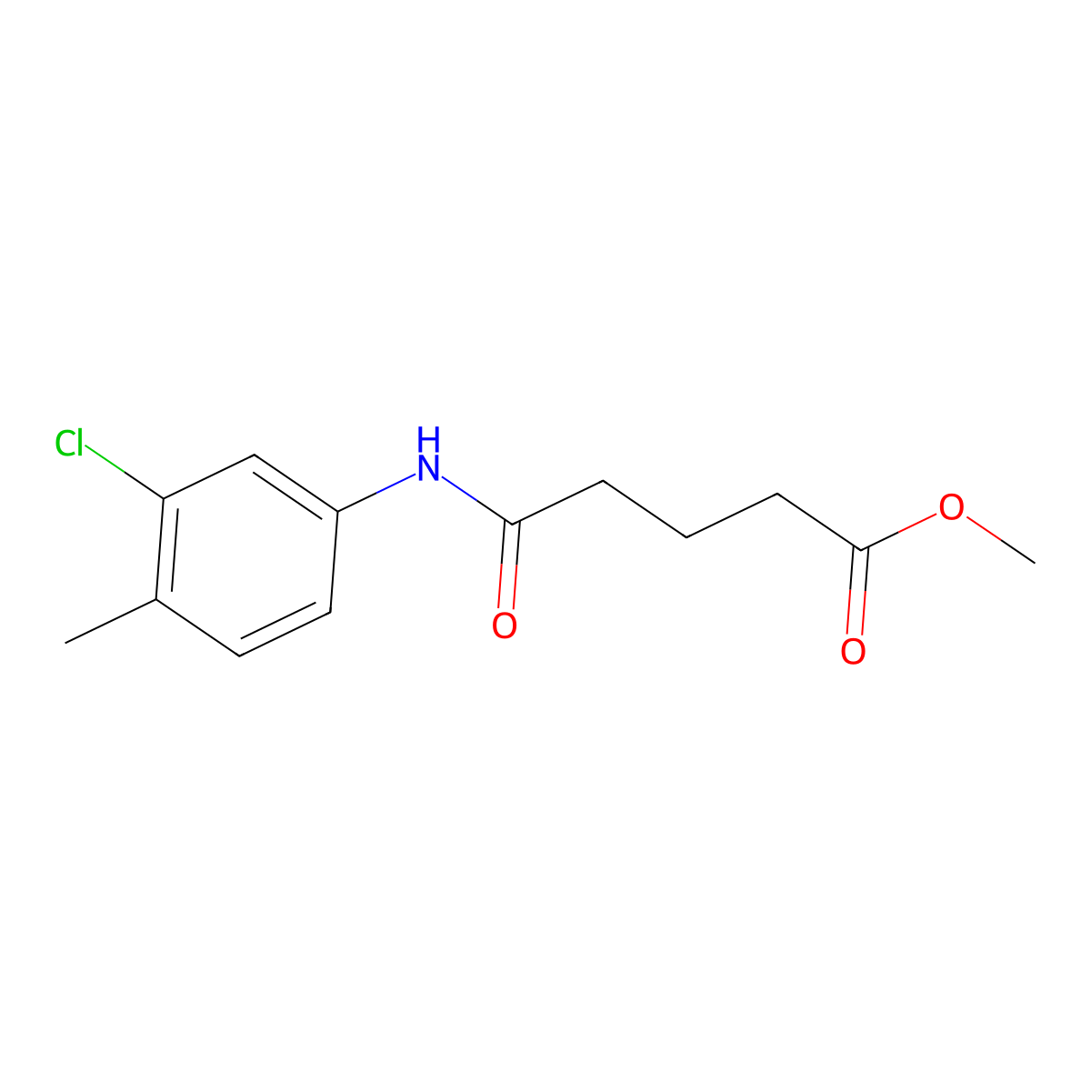 Methyl 5-[(3-chloro-4-methylphenyl)amino]-5-oxopentanoate molecular structure, CAS 313393-60-1
