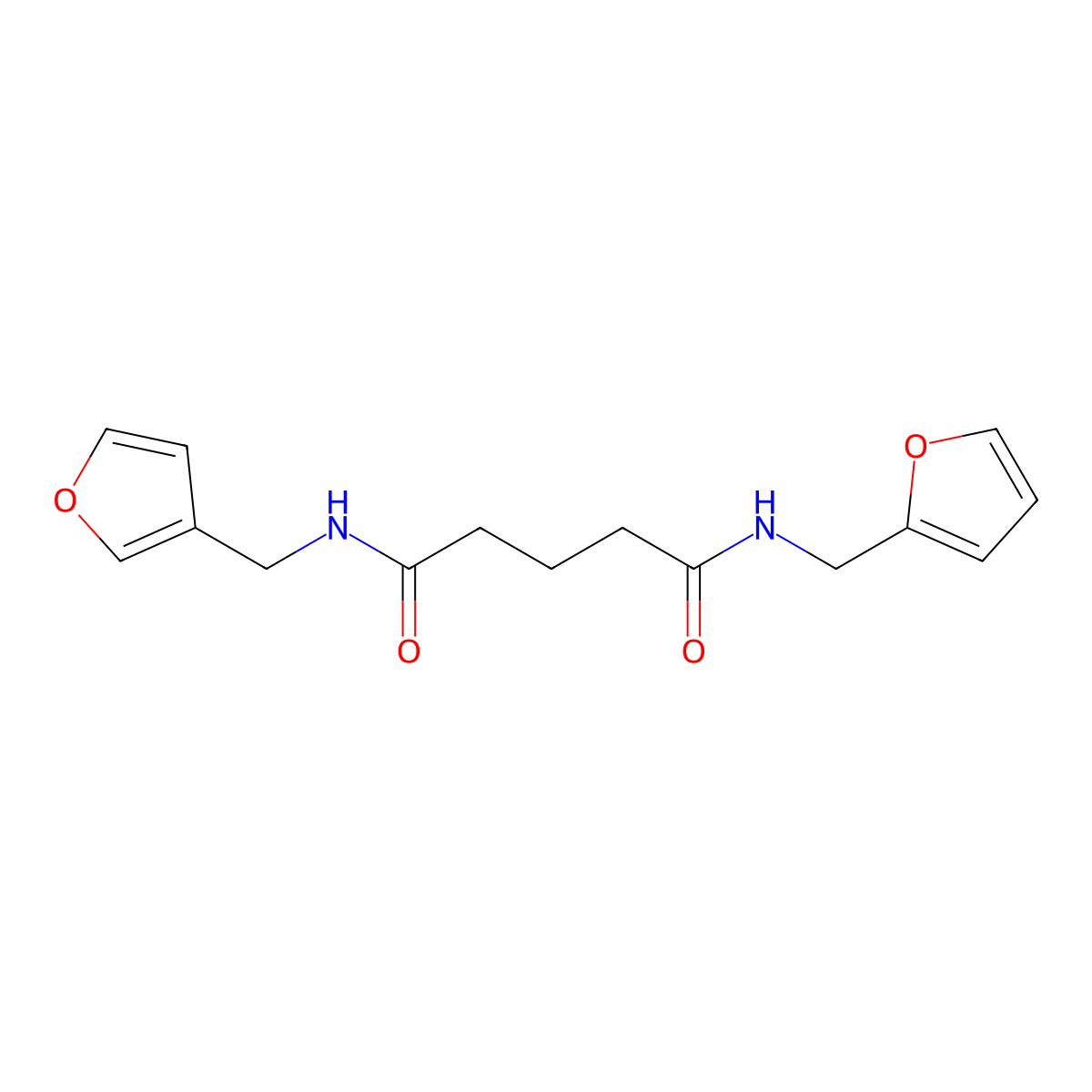 N'-(furan-2-ylmethyl)-N-(furan-3-ylmethyl)pentanediamide molecular structure, CAS 313394-47-7