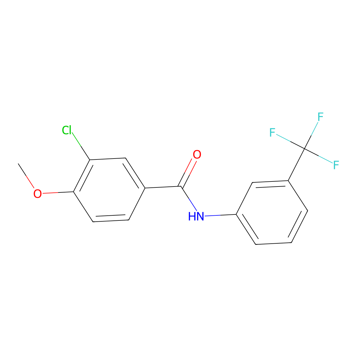 3-Chloro-4-methoxy-N-(3-(trifluoromethyl)phenyl)benzamide molecular structure, CAS 313394-77-3