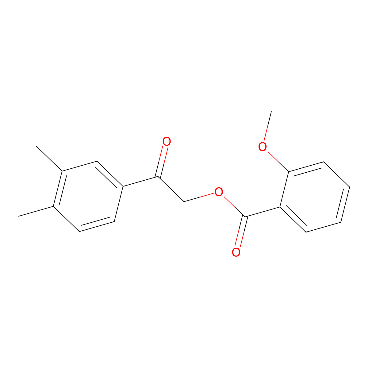 2-(3,4-Dimethylphenyl)-2-oxoethyl 2-methoxybenzoate molecular structure, CAS 313394-86-4