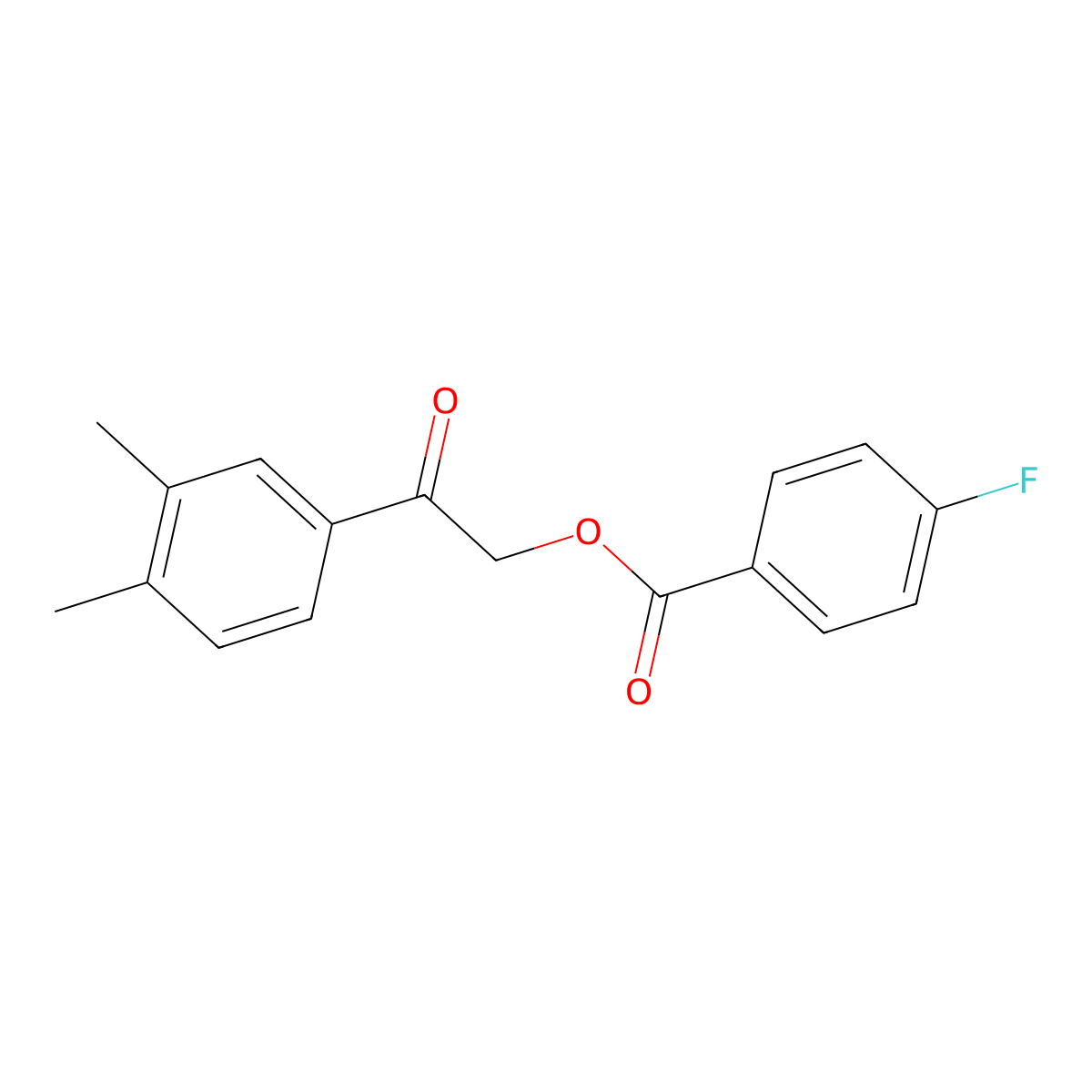 2-(3,4-Dimethylphenyl)-2-oxoethyl 4-fluorobenzoate molecular structure, CAS 313394-87-5