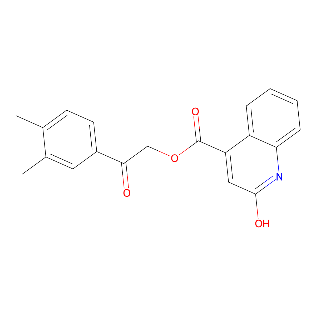 2-(3,4-Dimethylphenyl)-2-oxoethyl 2-hydroxy-4-quinolinecarboxylate molecular structure, CAS 313394-90-0