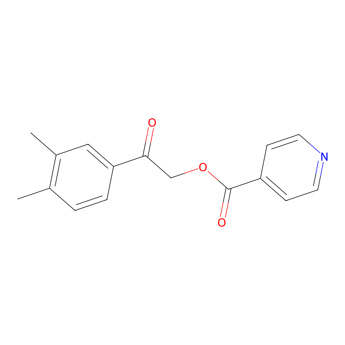 2-(3,4-Dimethylphenyl)-2-oxoethyl pyridine-4-carboxylate molecular structure, CAS 313394-92-2