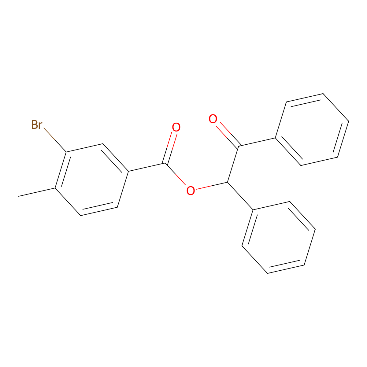 2-Oxo-1,2-diphenylethyl 3-bromo-4-methylbenzoate molecular structure, CAS 313395-00-5