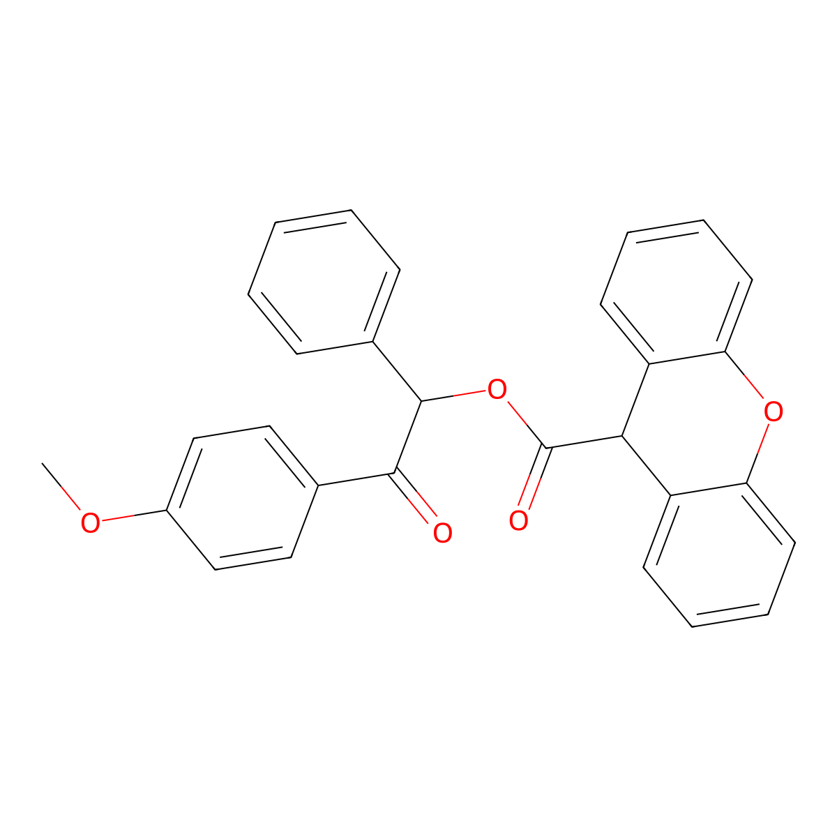 2-(4-methoxyphenyl)-2-oxo-1-phenylethyl 9H-xanthene-9-carboxylate molecular structure, CAS 313395-05-0