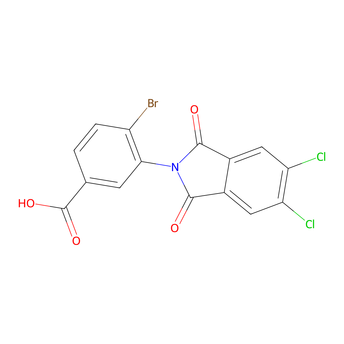4-bromo-3-(5,6-dichloro-1,3-dioxo-1,3-dihydro-2H-isoindol-2-yl)benzoic acid molecular structure, CAS 313395-14-1