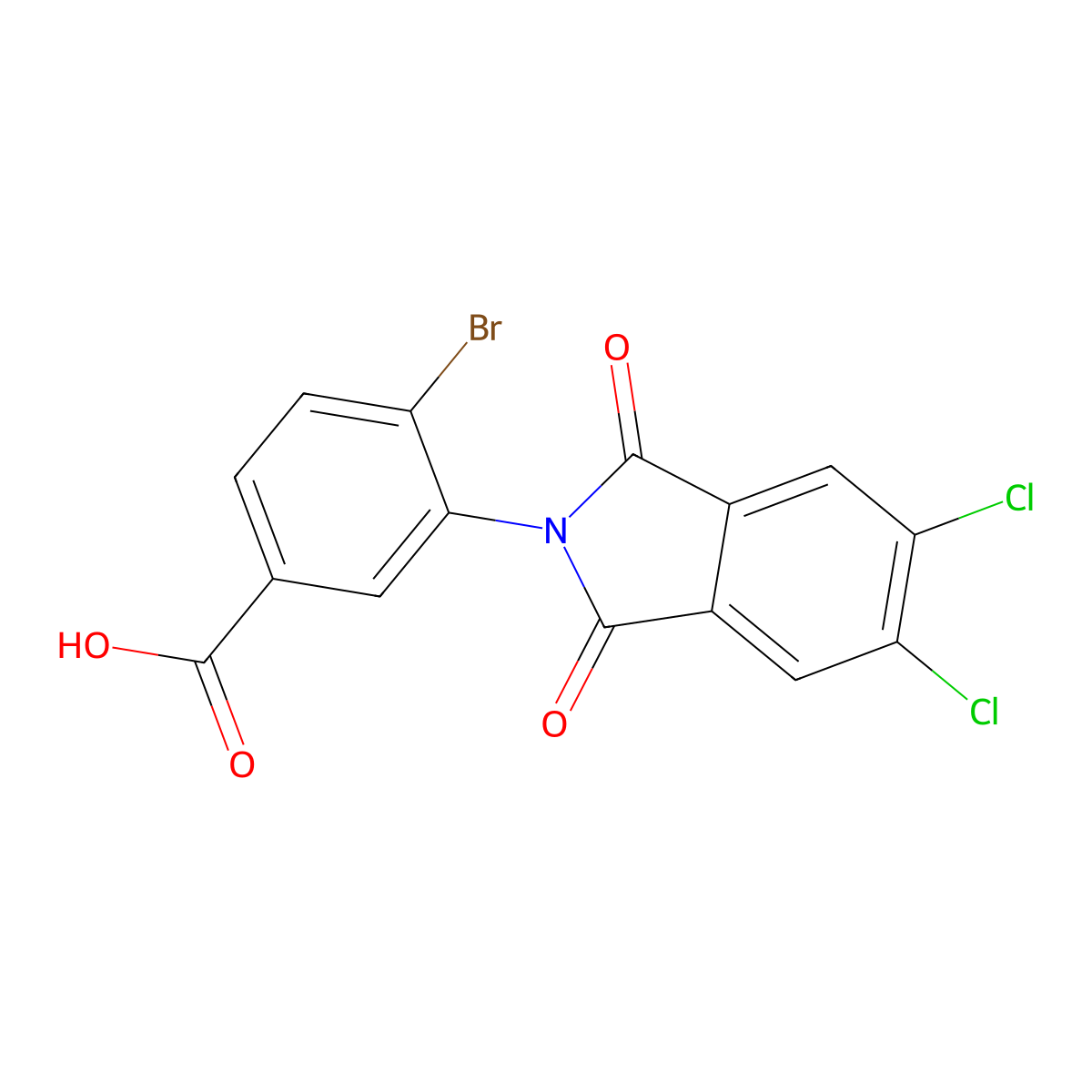 4-bromo-3-(5,6-dichloro-1,3-dioxo-1,3-dihydro-2H-isoindol-2-yl)benzoic acid molecular structure, CAS 313395-14-1
