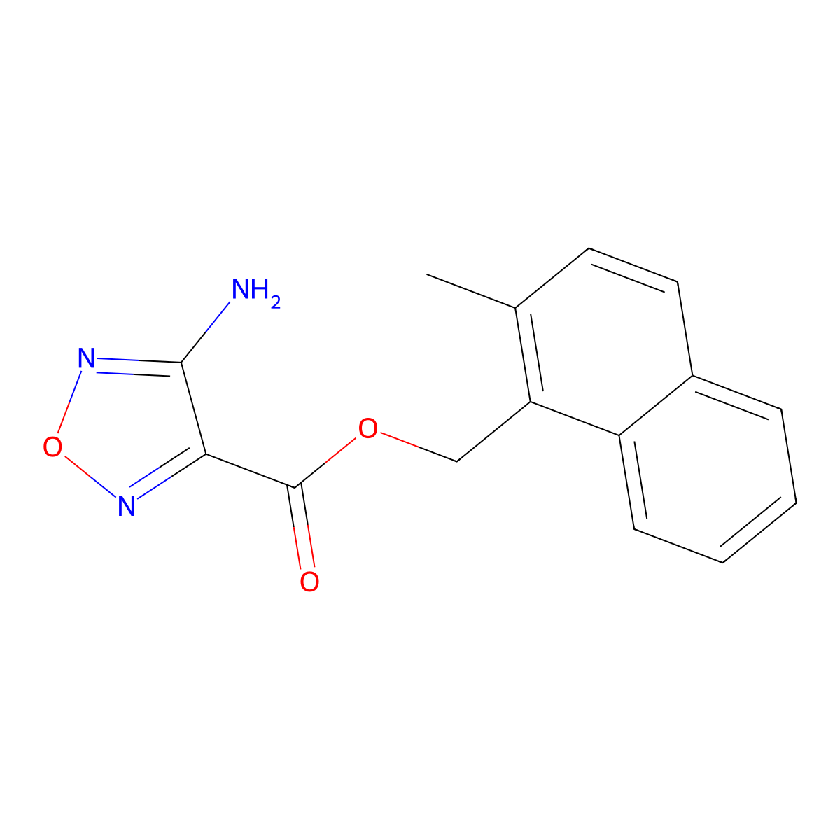 (2-Methylnaphthalen-1-yl)methyl 4-amino-1,2,5-oxadiazole-3-carboxylate molecular structure, CAS 313395-19-6