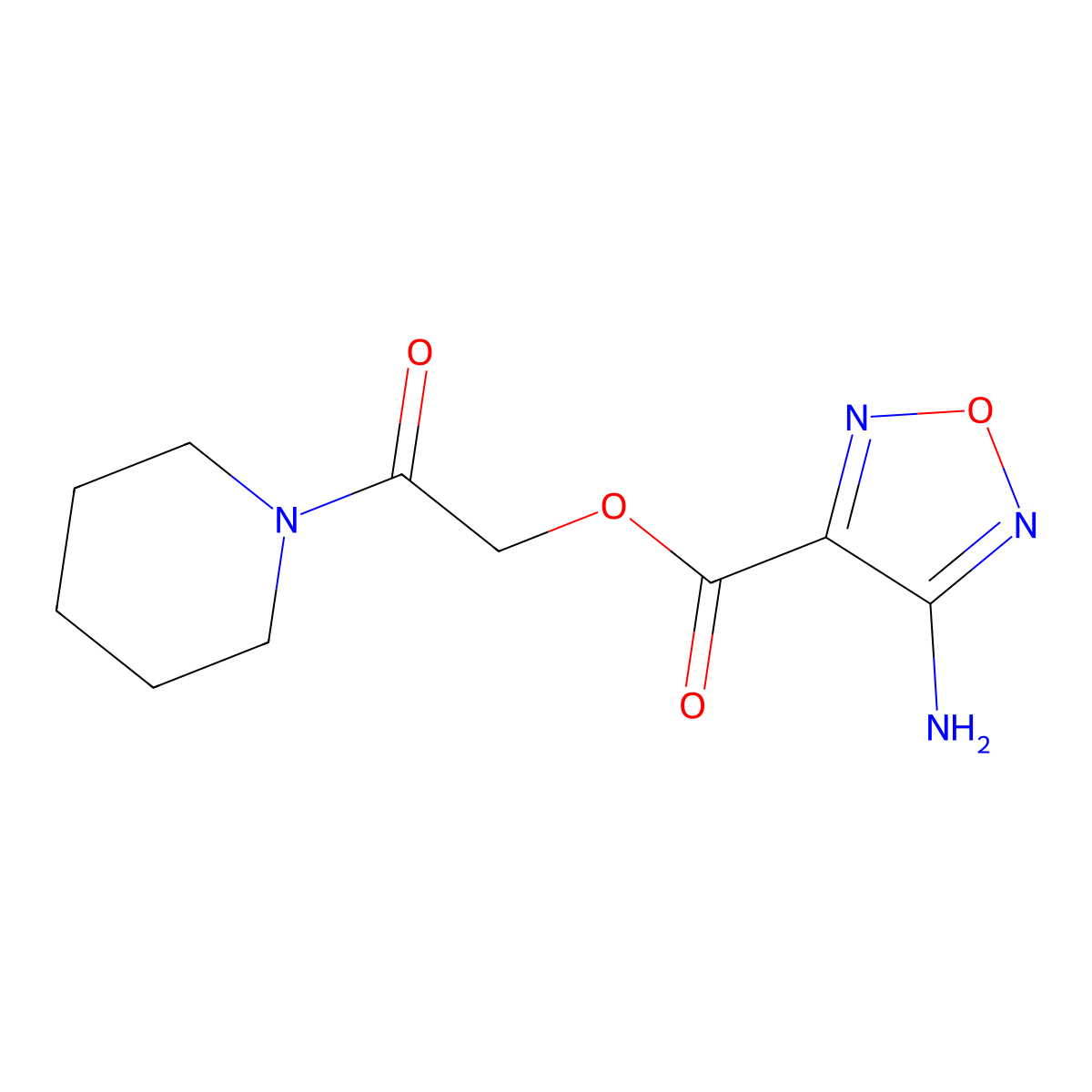 2-Oxo-2-(piperidin-1-yl)ethyl 4-amino-1,2,5-oxadiazole-3-carboxylate molecular structure, CAS 313395-20-9