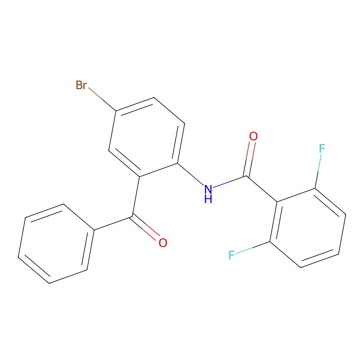 N-(2-benzoyl-4-bromophenyl)-2,6-difluorobenzamide molecular structure, CAS 313395-46-9