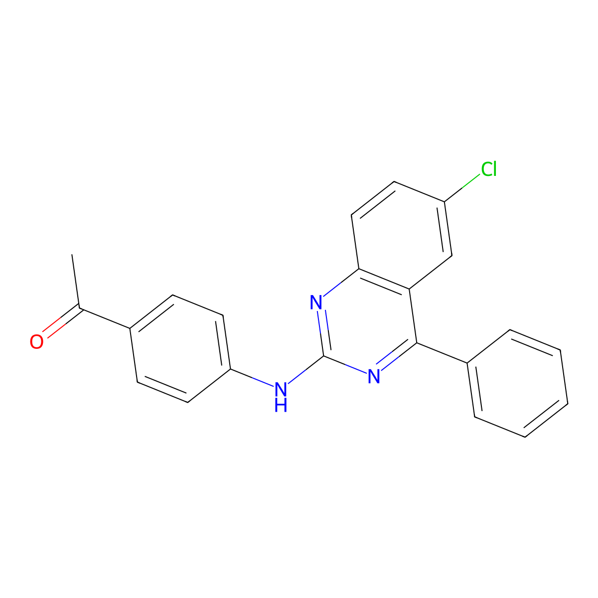 1-(4-((6-Chloro-4-phenylquinazolin-2-yl)amino)phenyl)ethanone molecular structure, CAS 313395-51-6