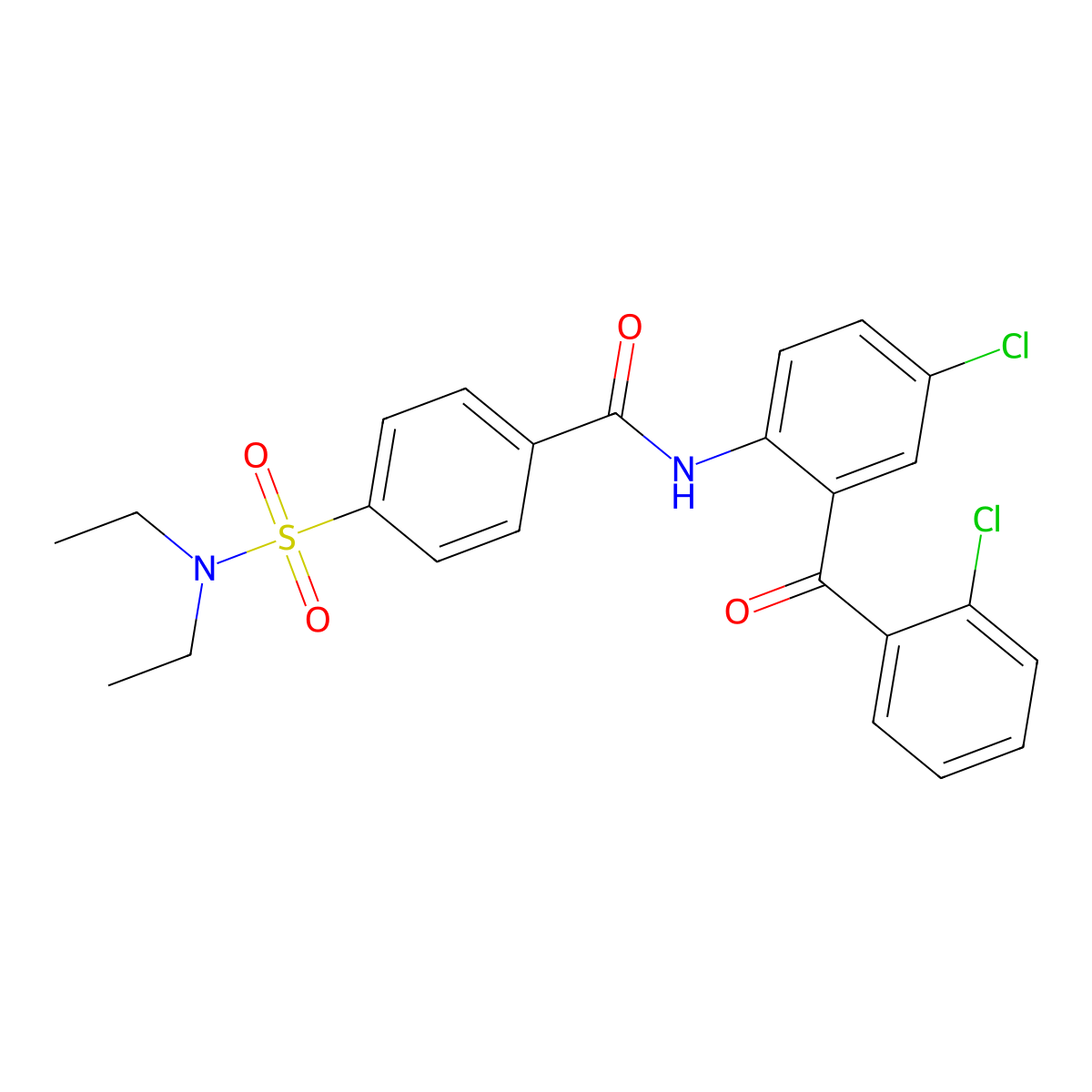 N-[4-chloro-2-(2-chlorobenzoyl)phenyl]-4-(diethylsulfamoyl)benzamide molecular structure, CAS 313395-60-7