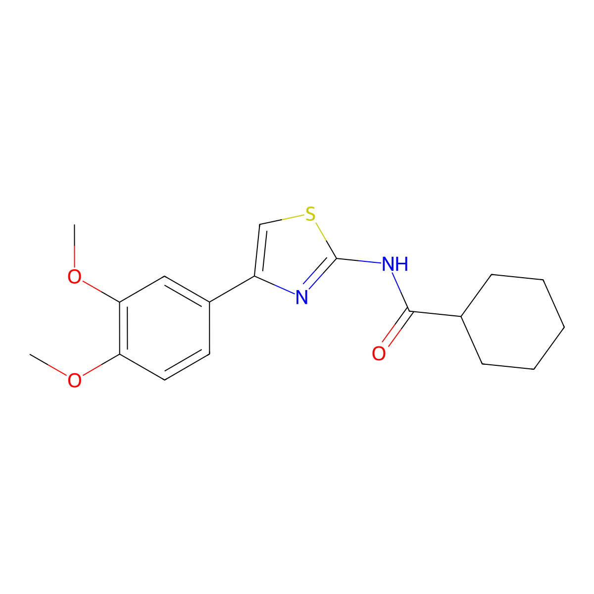 N-[4-(3,4-dimethoxyphenyl)-1,3-thiazol-2-yl]cyclohexanecarboxamide molecular structure, CAS 313395-66-3