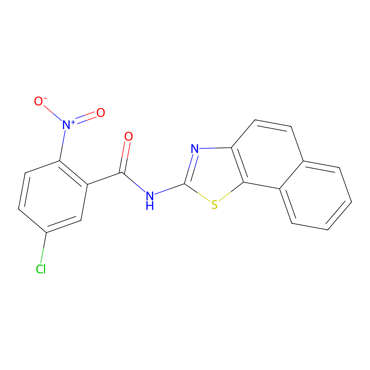N-benzo[g][1,3]benzothiazol-2-yl-5-chloro-2-nitrobenzamide molecular structure, CAS 313395-71-0