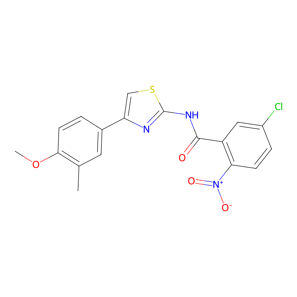 5-chloro-N-[4-(4-methoxy-3-methylphenyl)-1,3-thiazol-2-yl]-2-nitrobenzamide molecular structure, CAS 313395-73-2