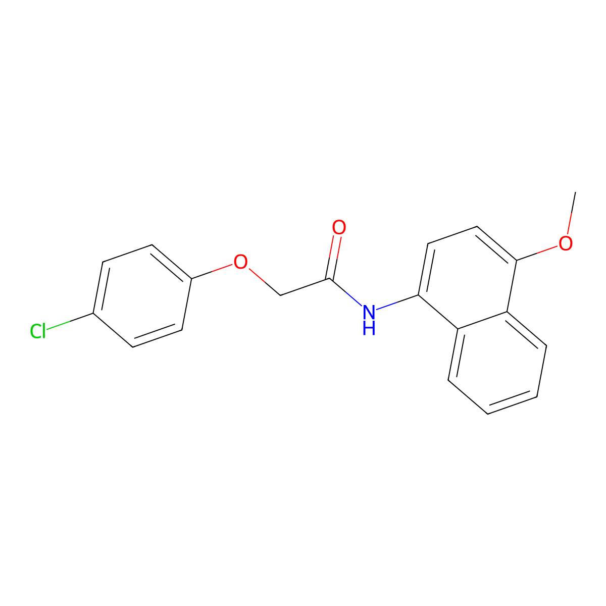 2-(4-chlorophenoxy)-N-(4-methoxynaphthalen-1-yl)acetamide molecular structure, CAS 313395-81-2