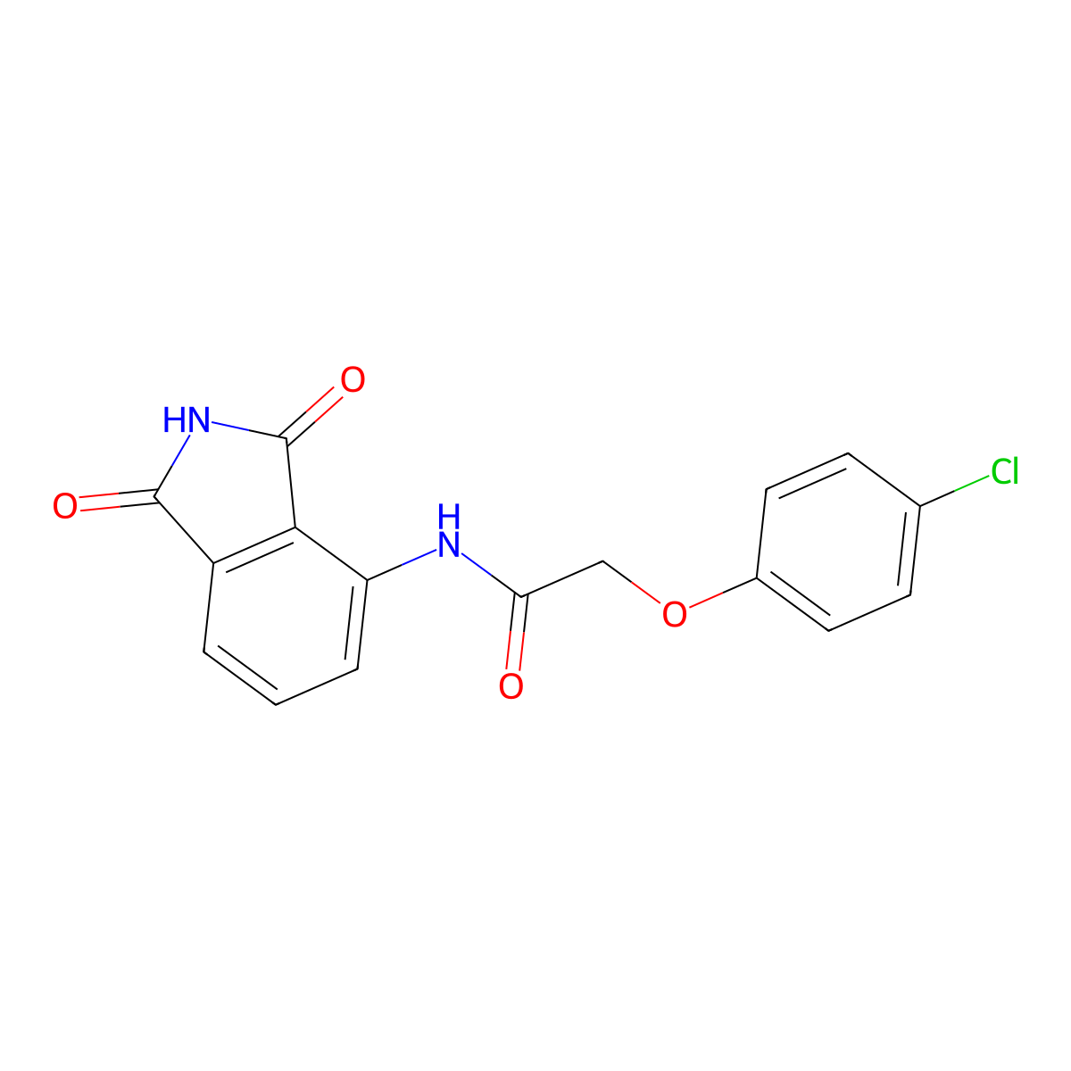 2-(4-chlorophenoxy)-N-(1,3-dioxoisoindol-4-yl)acetamide molecular structure, CAS 313395-83-4