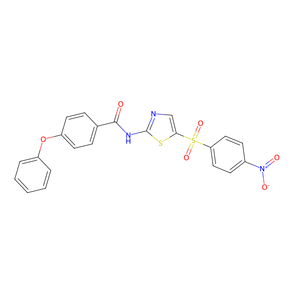 N-(5-((4-nitrophenyl)sulfonyl)thiazol-2-yl)-4-phenoxybenzamide molecular structure, CAS 313395-87-8