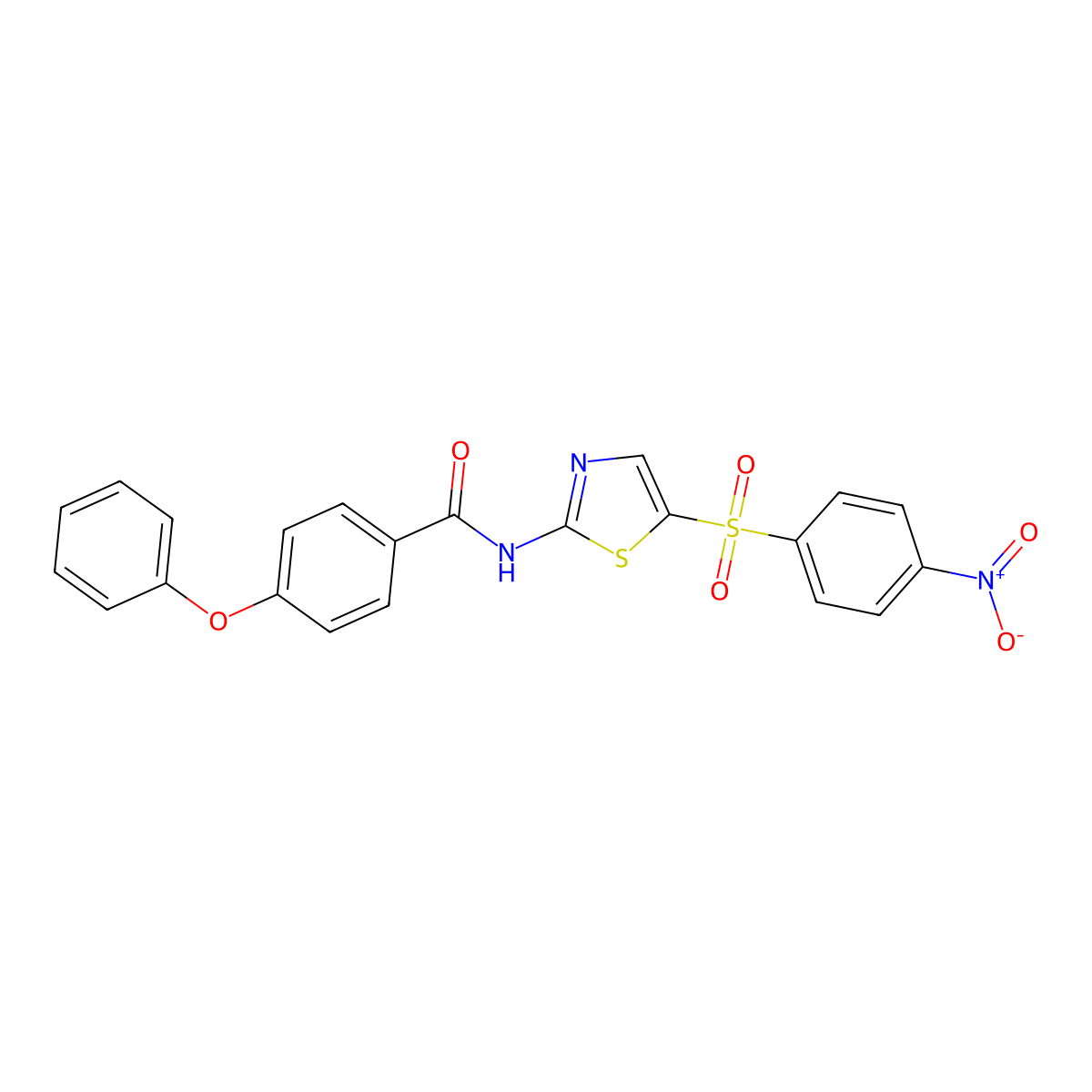 N-(5-((4-nitrophenyl)sulfonyl)thiazol-2-yl)-4-phenoxybenzamide molecular structure, CAS 313395-87-8