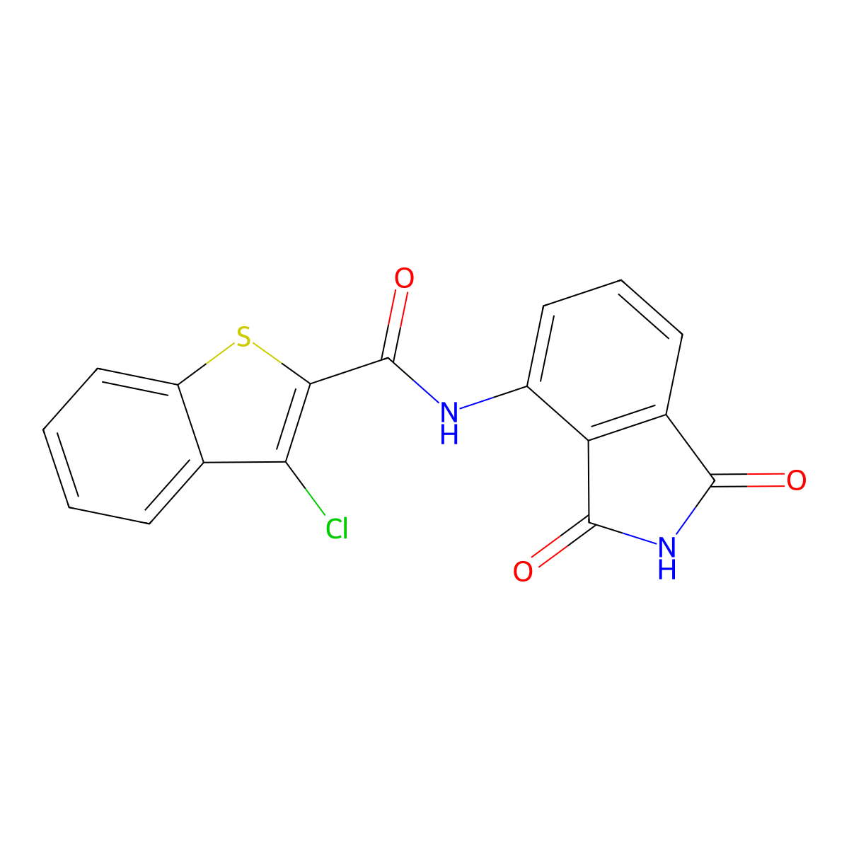 3-chloro-N-(1,3-dioxoisoindolin-4-yl)benzo[b]thiophene-2-carboxamide molecular structure, CAS 313395-93-6